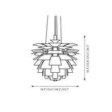 Load image into Gallery viewer, PH Artichoke Pendant Light - line drawing.