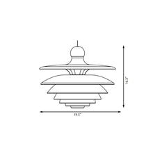Load image into Gallery viewer, PH Septima Pendant Light - line drawing.