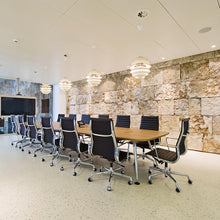 Load image into Gallery viewer, PH Snowball Pendant Light in conference room.