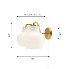 Load image into Gallery viewer, VL Crown Wall Light - line drawing.