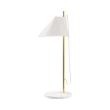 Load image into Gallery viewer, Yuh LED Table Lamp in Brass/White.