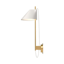 Load image into Gallery viewer, Yuh LED Wall Light in Brass/White.