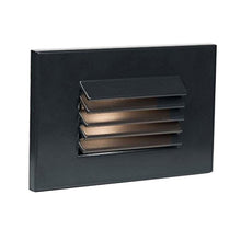 Load image into Gallery viewer, Louvered Rectangle LED Step and Wall Light in Black on Aluminum (Horizontal).