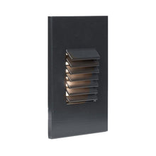 Load image into Gallery viewer, Louvered Rectangle LED Step and Wall Light in Black on Aluminum (Vertical).