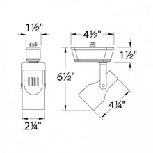 Load image into Gallery viewer, Low Voltage 007 LED Track Head - line drawing.