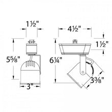 Load image into Gallery viewer, Low Voltage 808 LED Track Head - line drawing.