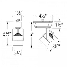 Load image into Gallery viewer, Low Voltage 809 LED Track Head - line drawing.