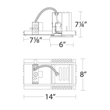 Load image into Gallery viewer, Low Voltage Multiple Light Recessed Housing - line drawing.