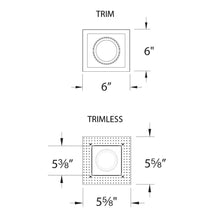 Load image into Gallery viewer, Low Voltage Multiple Light Recessed Trim - line drawing.