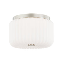 Load image into Gallery viewer, Lydia Flush Mount Ceiling Light in Polished Nickel.