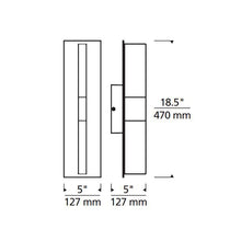 Load image into Gallery viewer, Lyft 18 Outdoor LED Wall Light - line drawing.