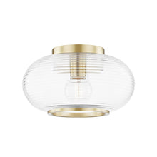 Load image into Gallery viewer, Maggie Flush Mount Ceiling Light in Aged Brass.
