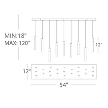 Load image into Gallery viewer, Magic Linear LED Chandelier- line drawing.