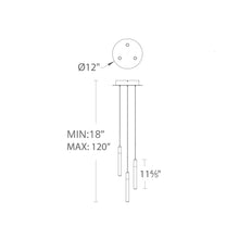Load image into Gallery viewer, Magic Round LED Chandelier- line drawing.