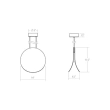 Load image into Gallery viewer, Malibu Discs™ LED Pendant Light - line drawing.