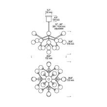 Load image into Gallery viewer, Mara LED Chandelier - line drawing.