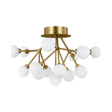 Load image into Gallery viewer, Mara LED Semi Flush Mount Ceiling Light in Aged Brass.