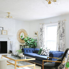 Load image into Gallery viewer, Margot 3-Light Semi-Flush Mount Ceiling Light in living room.