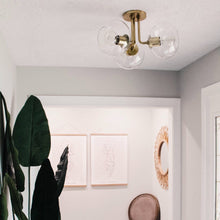 Load image into Gallery viewer, Margot 3-Light Semi-Flush Mount Ceiling Light in living room.