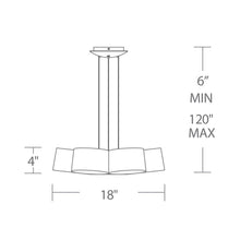 Load image into Gallery viewer, Marimba LED Chandelier - line drawing.