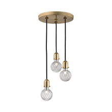 Load image into Gallery viewer, Marlow Multipoint Pendant Light in Aged Brass.