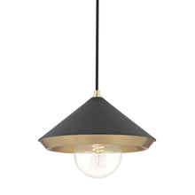 Load image into Gallery viewer, Marnie Pendant Light in Aged Brass / Black/Small.