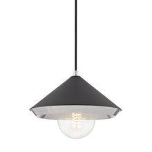 Load image into Gallery viewer, Marnie Pendant Light in Polished Nickel / Black/Large.