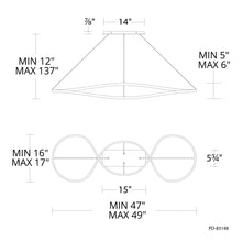 Load image into Gallery viewer, Marques LED Pendant Light - line drawing.
