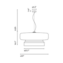 Load image into Gallery viewer, Bohemia LED Pendant Light - line drawing.