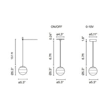 Load image into Gallery viewer, Dipping Light LED Pendant Light - line drawing.