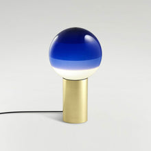 Load image into Gallery viewer, Dipping Light LED Table Lamp in Blue/Brushed Brass/Medium.