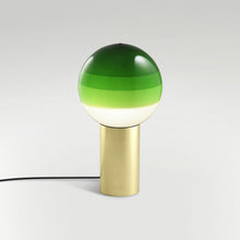 Load image into Gallery viewer, Dipping Light LED Table Lamp in Green/Brushed Brass/Medium.