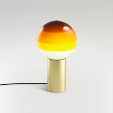 Load image into Gallery viewer, Dipping Light LED Table Lamp in Amber/Brushed Brass/Medium.