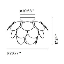 Load image into Gallery viewer, Discoco LED Ceiling Light - line drawing.