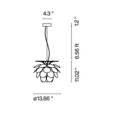 Load image into Gallery viewer, Discoco Pendant Light - line drawing.