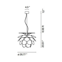 Load image into Gallery viewer, Discoco Pendant Light - line drawing.
