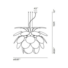 Load image into Gallery viewer, Discoco Pendant Light - line drawing.