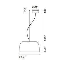 Load image into Gallery viewer, Djembe 42 LED Pendant Light - line drawing.