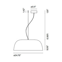 Load image into Gallery viewer, Djembe 65 LED Pendant Light - line drawing.