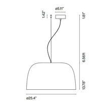 Load image into Gallery viewer, Djembe 65 LED Pendant Light - line drawing.