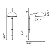 Load image into Gallery viewer, Funiculi A Wall Light - line drawing.