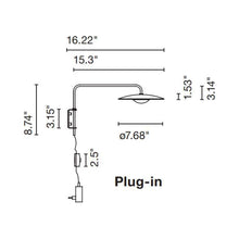 Load image into Gallery viewer, Ginger A LED Wall Light - line drawing.