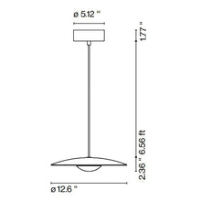 Load image into Gallery viewer, Ginger LED Pendant Light - line drawing.