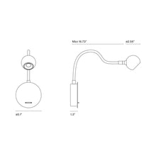 Load image into Gallery viewer, N. Ocho LED Wall Light - line drawing.
