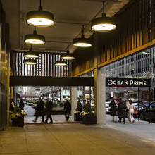Load image into Gallery viewer, Soho Outdoor LED Fixed Flush Mount Ceiling Light in outdoor.