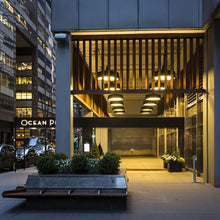 Load image into Gallery viewer, Soho Outdoor LED Fixed Flush Mount Ceiling Light in outdoor.