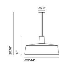 Load image into Gallery viewer, Soho Outdoor LED Fixed Flush Mount Ceiling Light - line drawing.