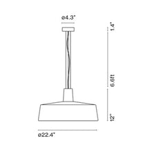 Load image into Gallery viewer, Soho Outdoor LED Pendant Light - line drawing.