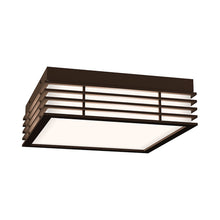 Load image into Gallery viewer, Marue™ Outdoor LED Semi Flush Mount Ceiling Light in Medium/Square/Textured Bronze.