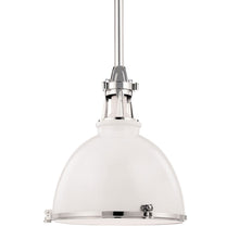 Load image into Gallery viewer, Massena Pendant Light Large/White/Polished Nickel.